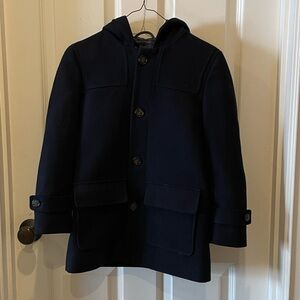 Boys Ralph Lauren navy peacoat with hood, size 10/12